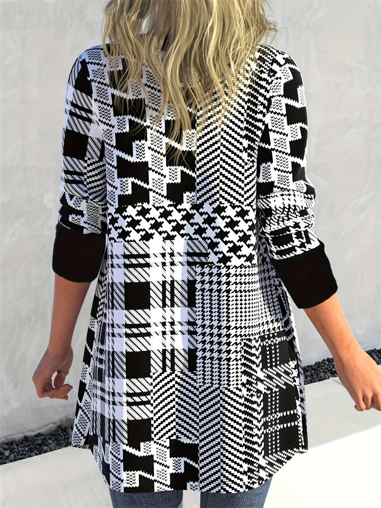LEONA™ | Slät Geometrisk-Print Kofta