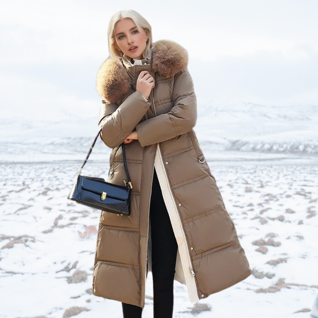 LUCIA™ | Designerparkas med pälskantad luva