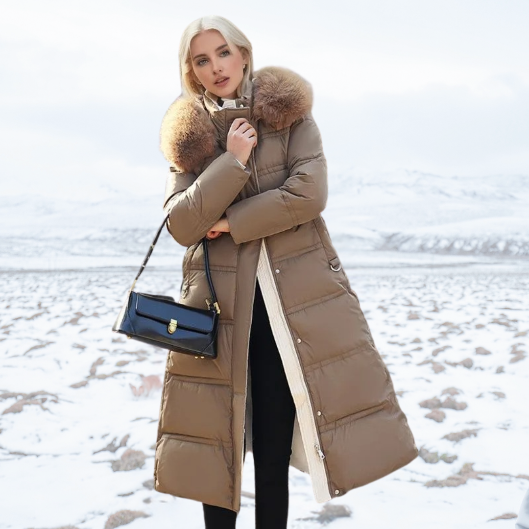 LUCIA™ | Designerparkas med pälskantad luva