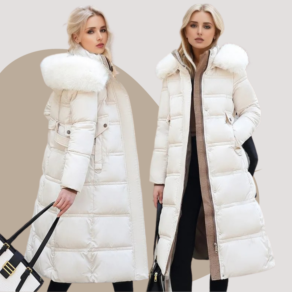 LUCIA™ | Designerparkas med pälskantad luva
