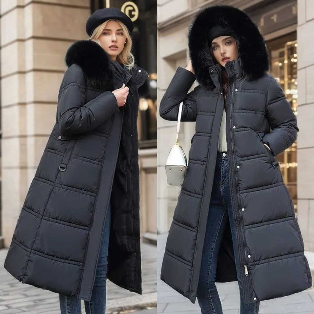 LUCIA™ | Designerparkas med pälskantad luva