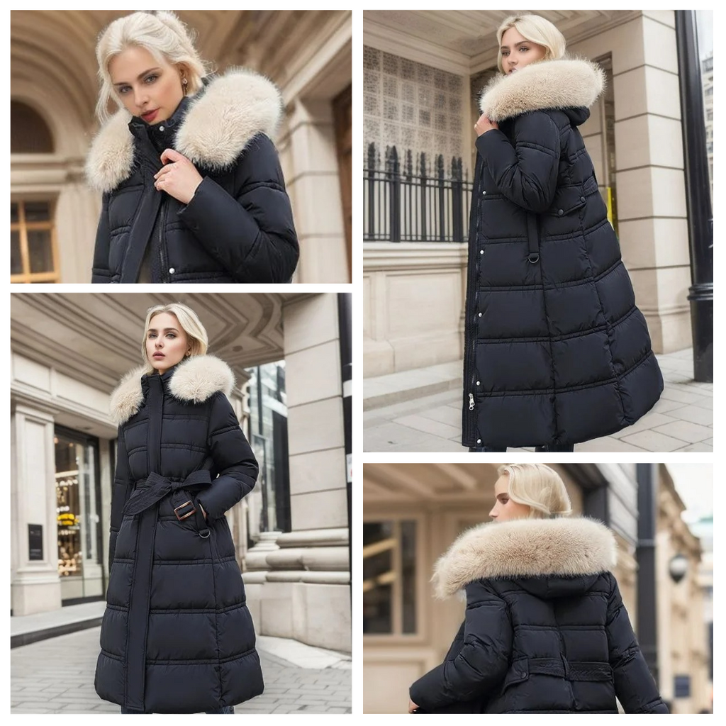 LUCIA™ | Designerparkas med pälskantad luva