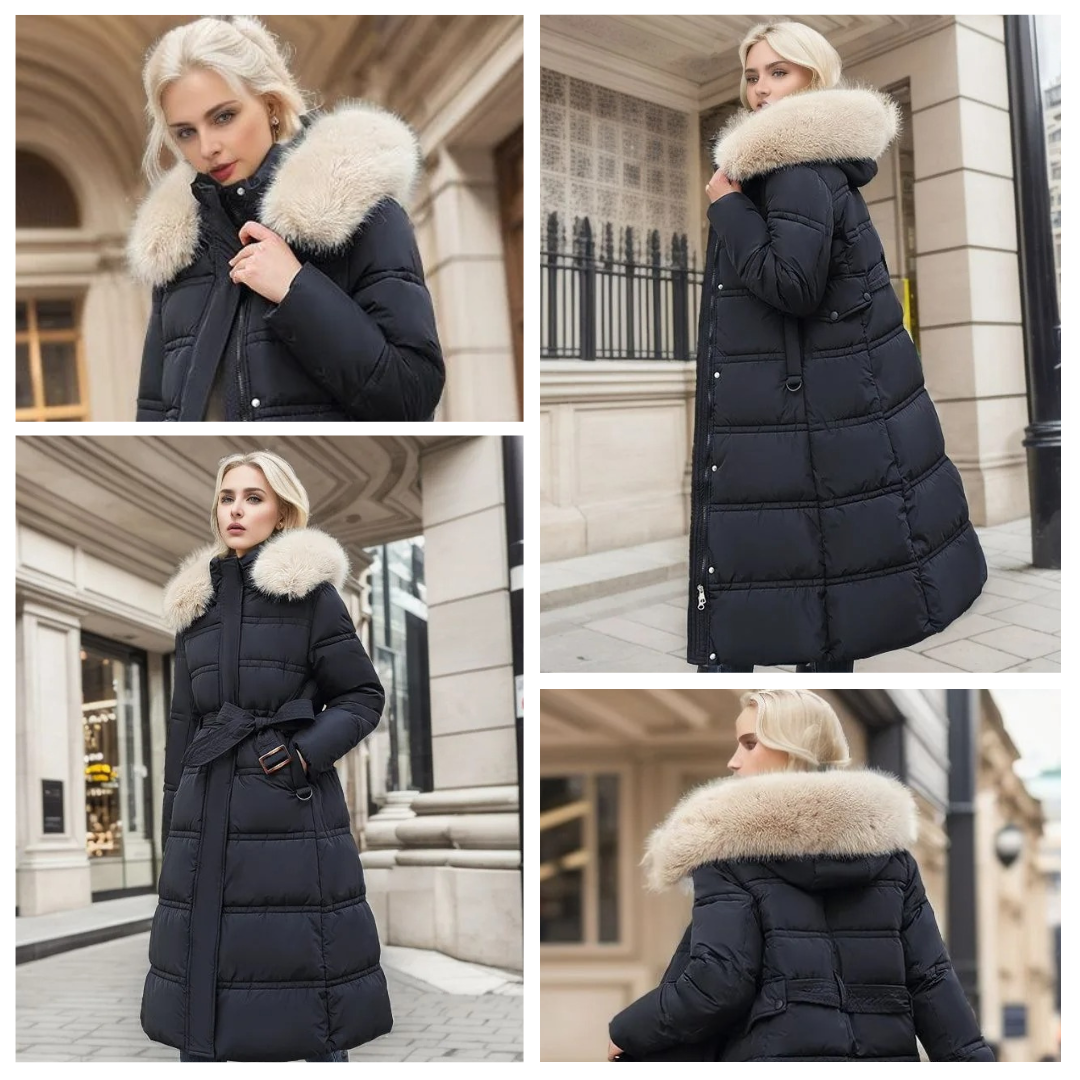 LUCIA™ | Designerparkas med pälskantad luva