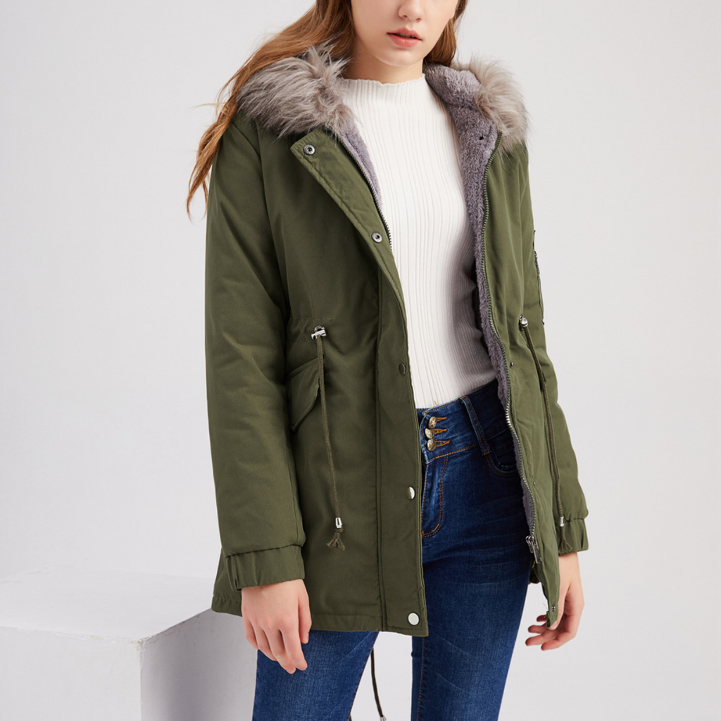 MARINA™ | Varm Parkas med Sammetskant