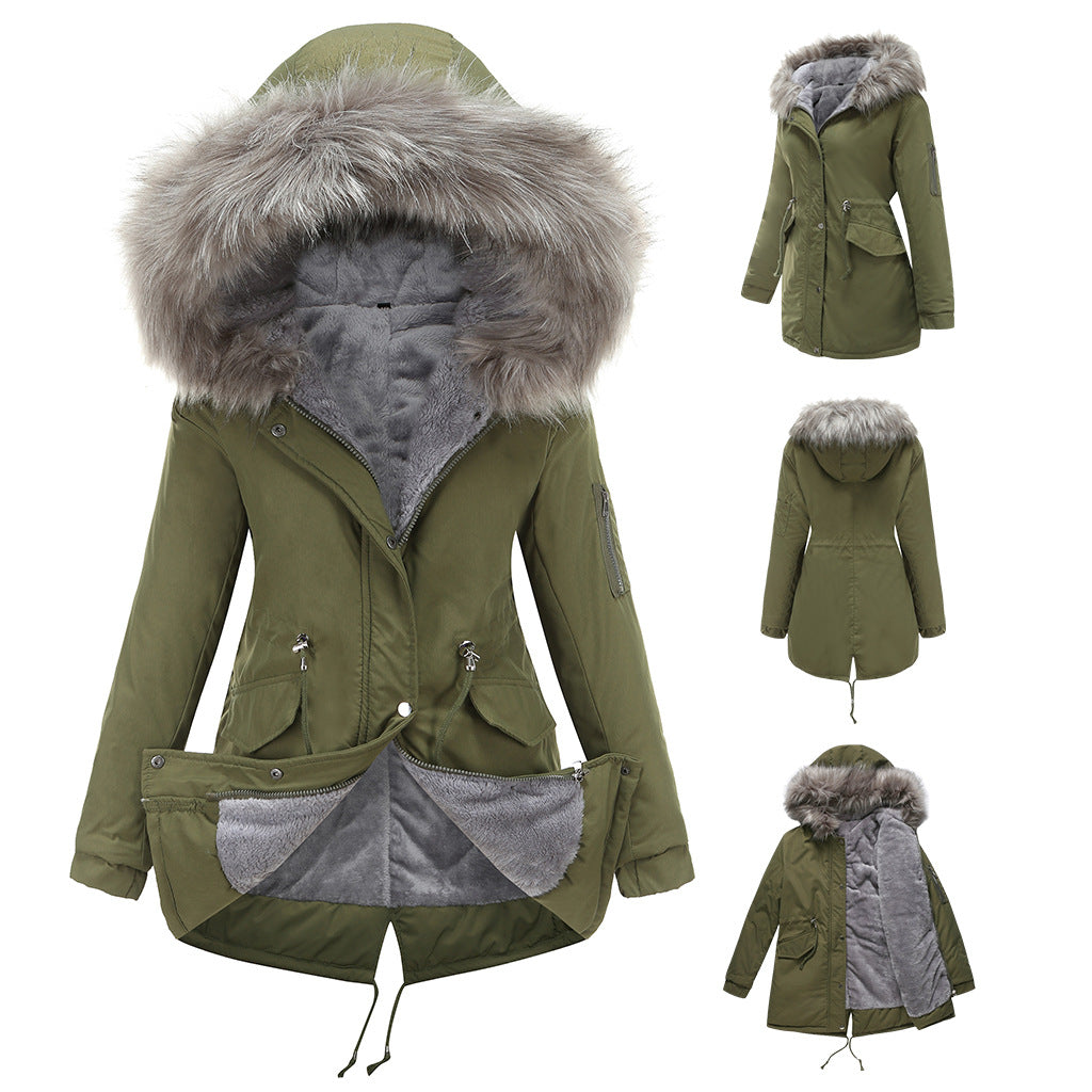 MARINA™ | Varm Parkas med Sammetskant
