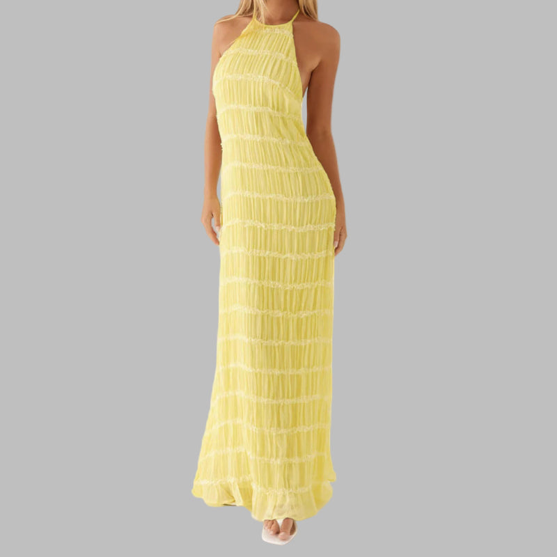 LUNET™ - Elegant Ärmlös Bodycon Maxiklänning med Öppen Rygg