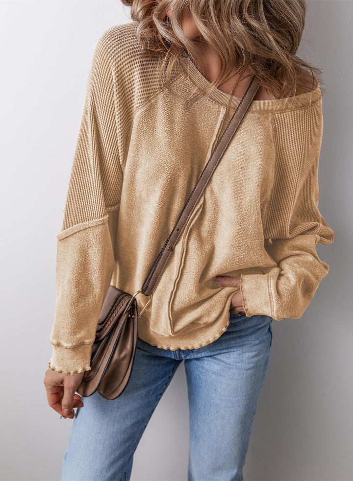 PRECIOUS™ - Avslappnad Rundhalsad Långärmad Sweatshirt