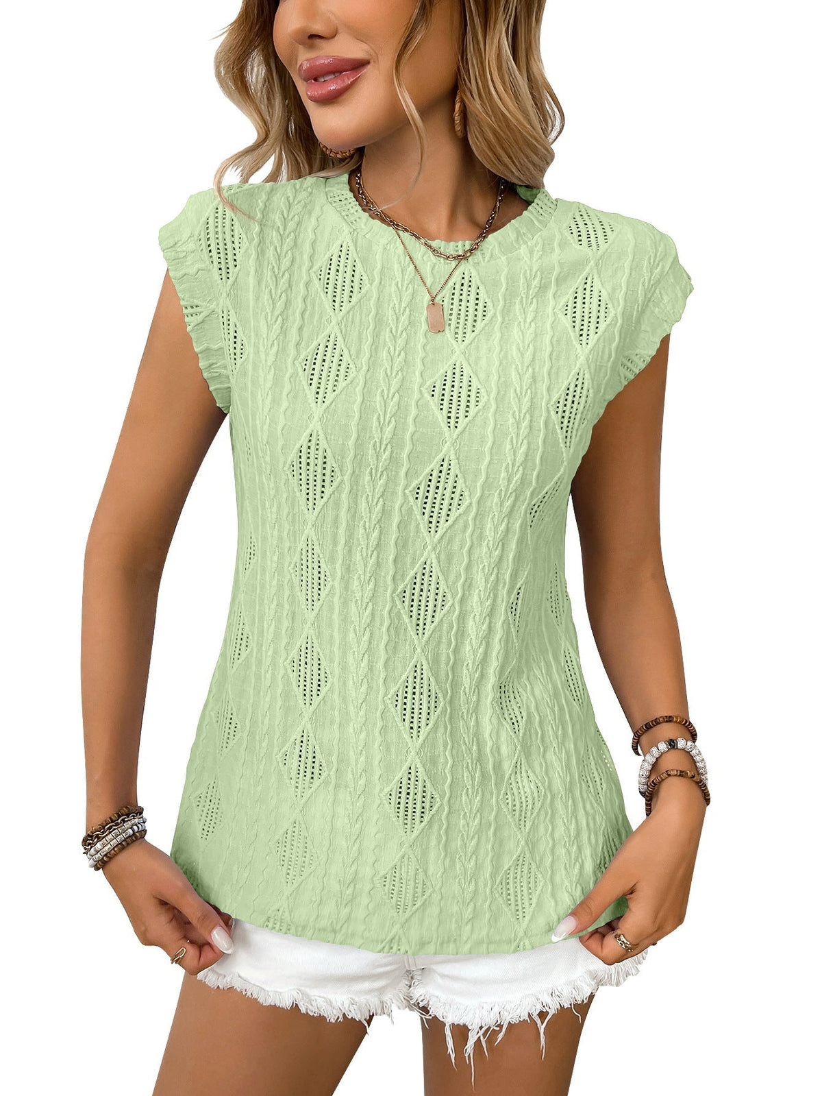 DELICE™ – Lätt Stickad Snygg T-shirt