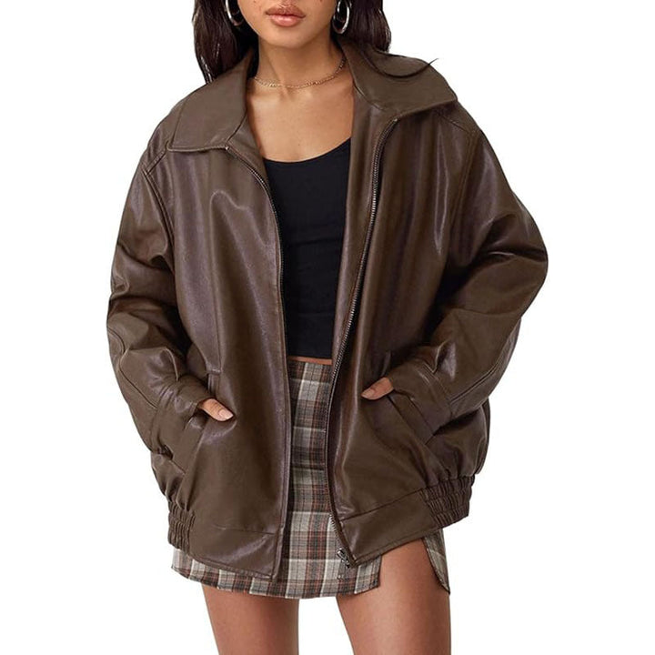ANNETTE™ – Modern oversize bikerjacka med vintagekänsla
