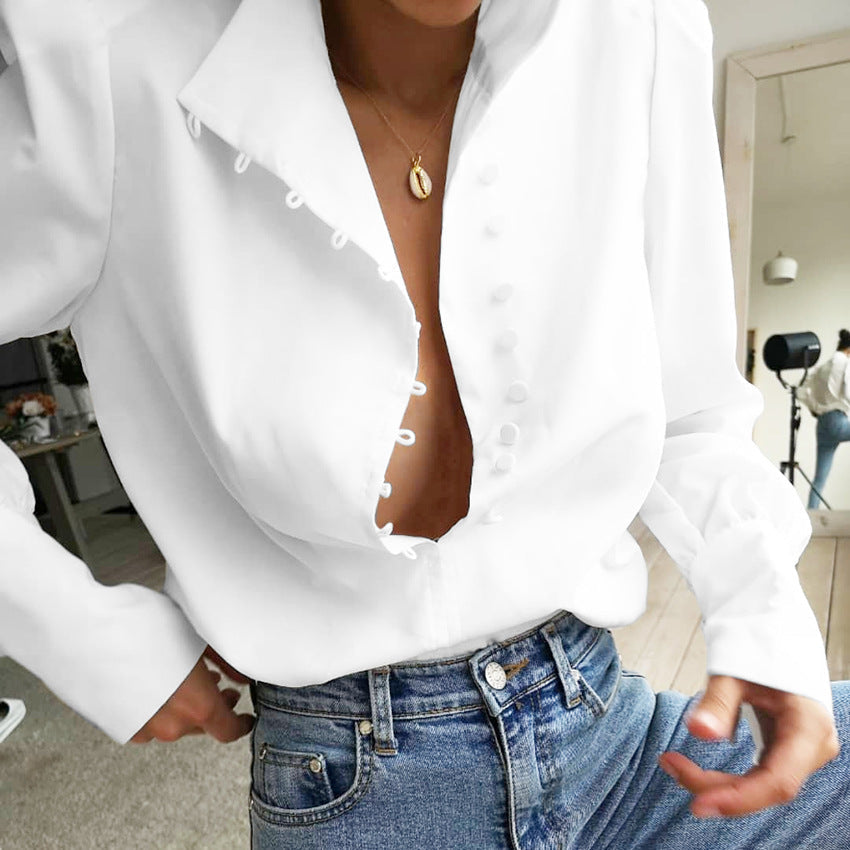 FADI™ – Elegant långärmad blus med knappar