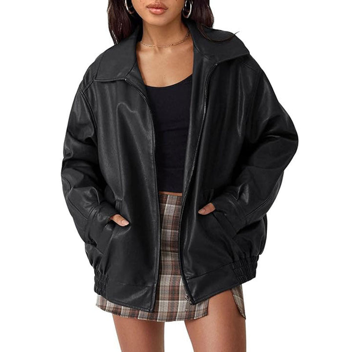 ANNETTE™ – Modern oversize bikerjacka med vintagekänsla