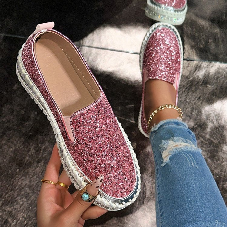 JAMILA™ - Chica Glittersmyckade Loafers att Kliva I