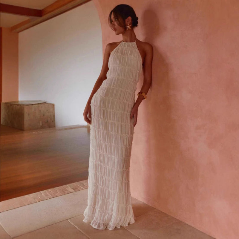 LUNET™ - Elegant Ärmlös Bodycon Maxiklänning med Öppen Rygg