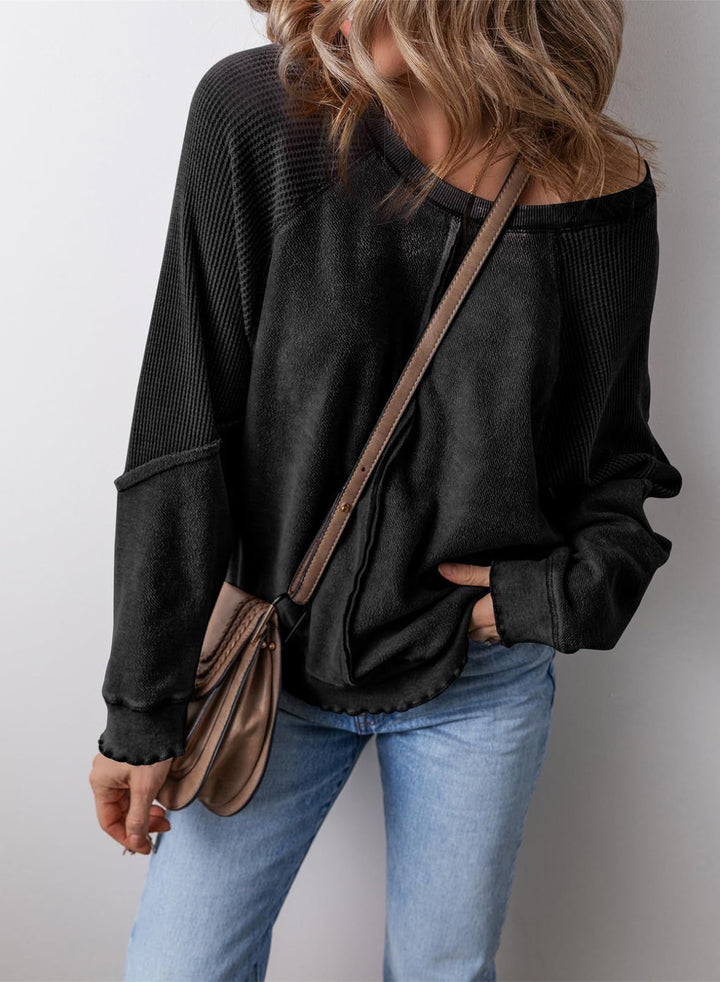 PRECIOUS™ - Avslappnad Rundhalsad Långärmad Sweatshirt