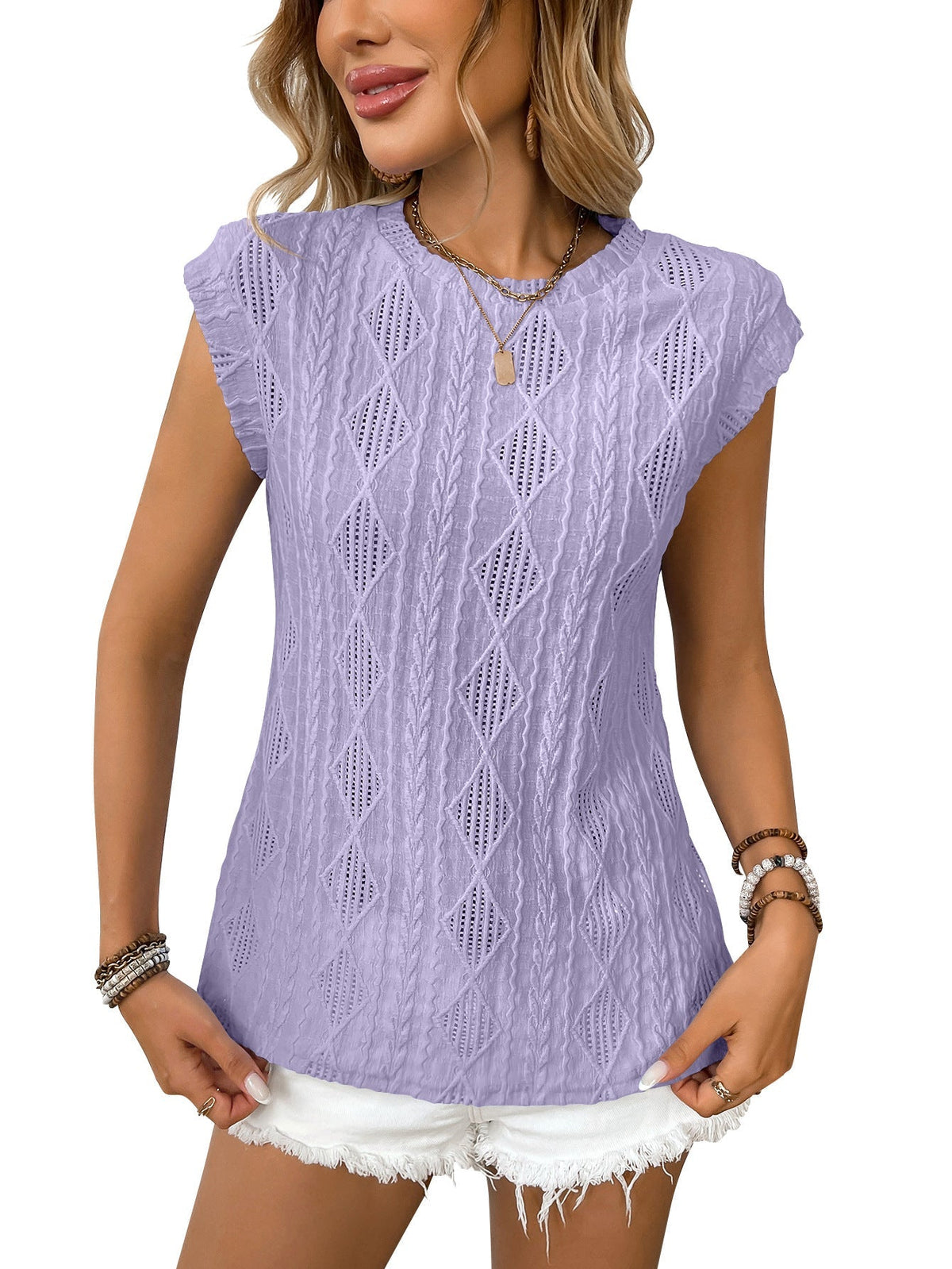 DELICE™ – Lätt Stickad Snygg T-shirt