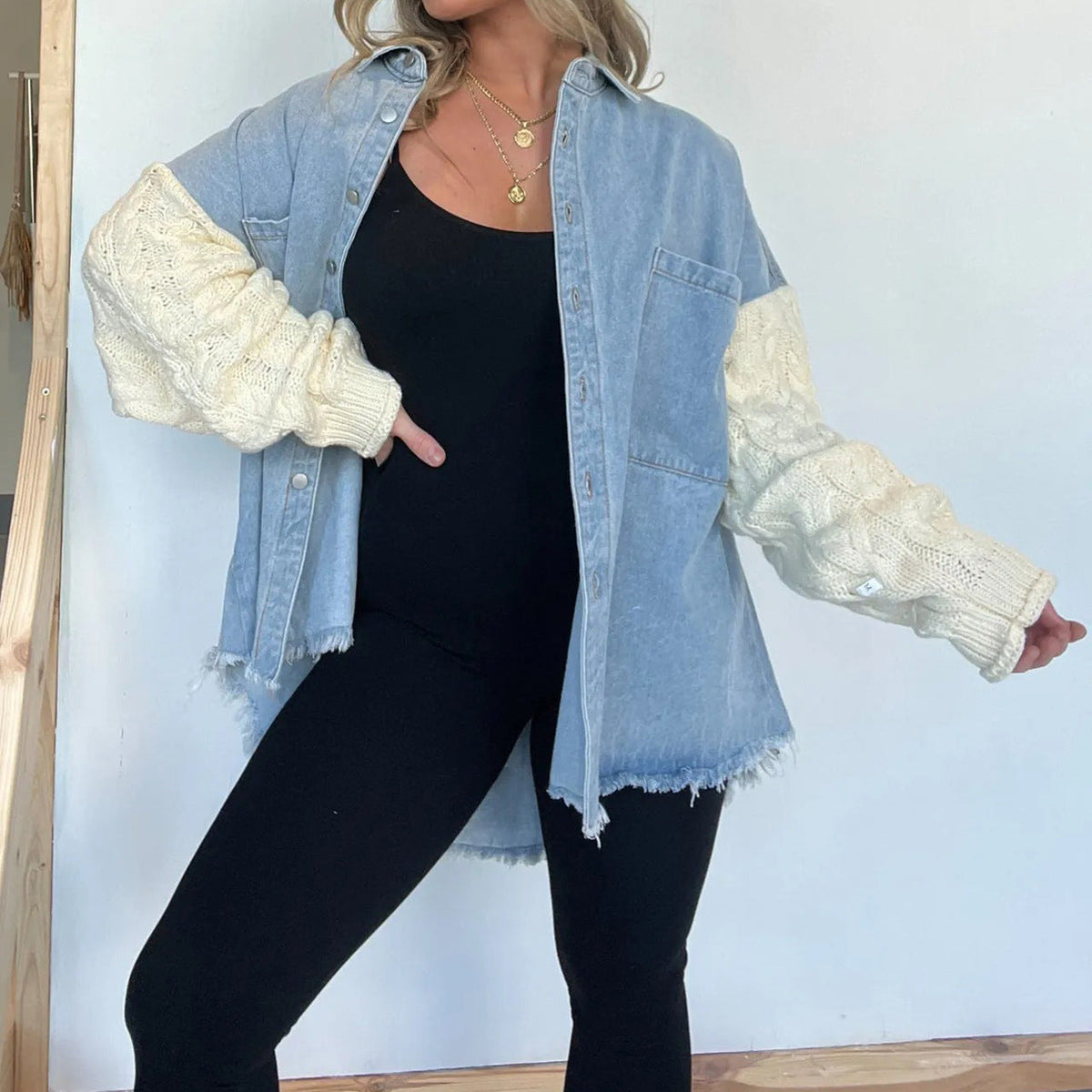 PRIS™ – Vintage långärmad jacka med krage