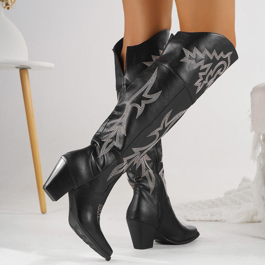 CHEYENNE™ – Klassiska Över-knä-cowboystövlar