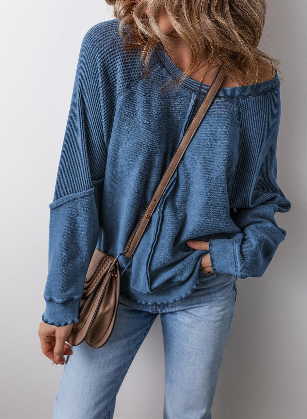PRECIOUS™ - Avslappnad Rundhalsad Långärmad Sweatshirt