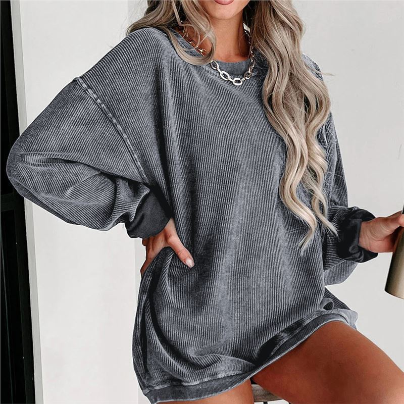 ADELE™ - Avslappnad Nedfälld Axel Pullover-Sweatshirt