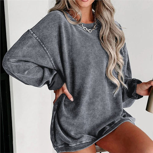 ADELE™ - Avslappnad Nedfälld Axel Pullover-Sweatshirt
