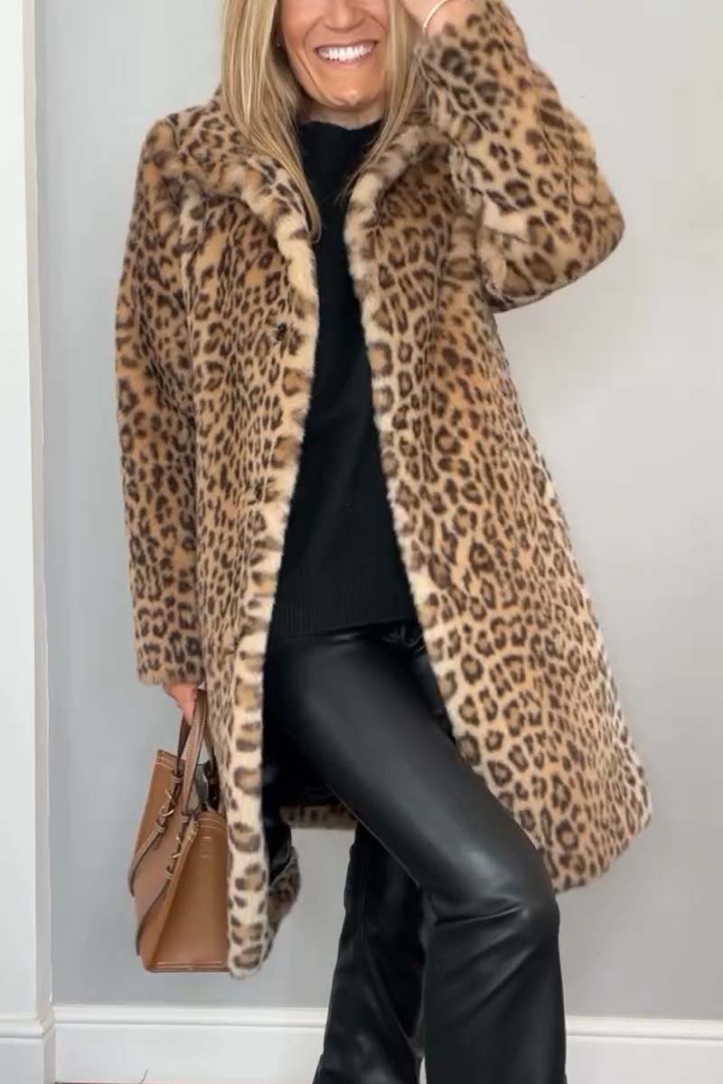 ROSA™ | Leopardmönstrad vinterkappa