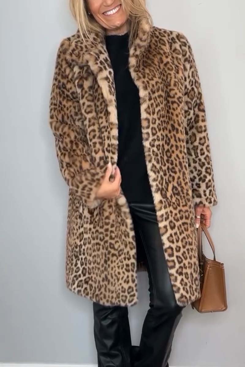 ROSA™ | Leopardmönstrad vinterkappa