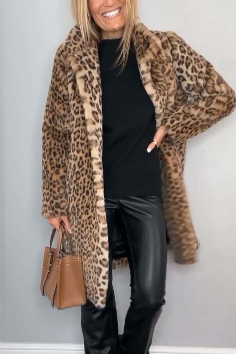 ROSA™ | Leopardmönstrad vinterkappa