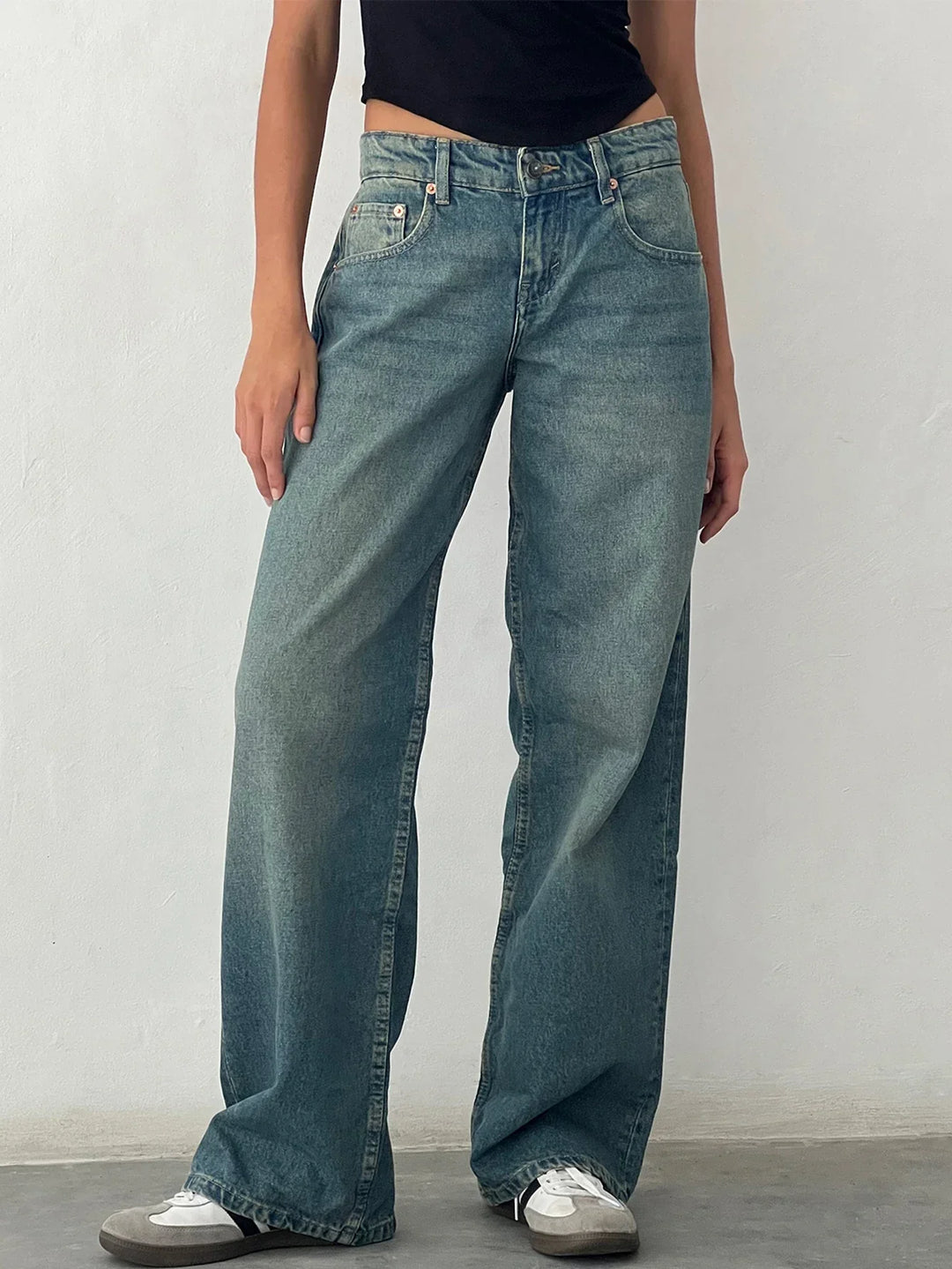 SYLVAINE™ – Vintage Avslappnade Baggy Jeans
