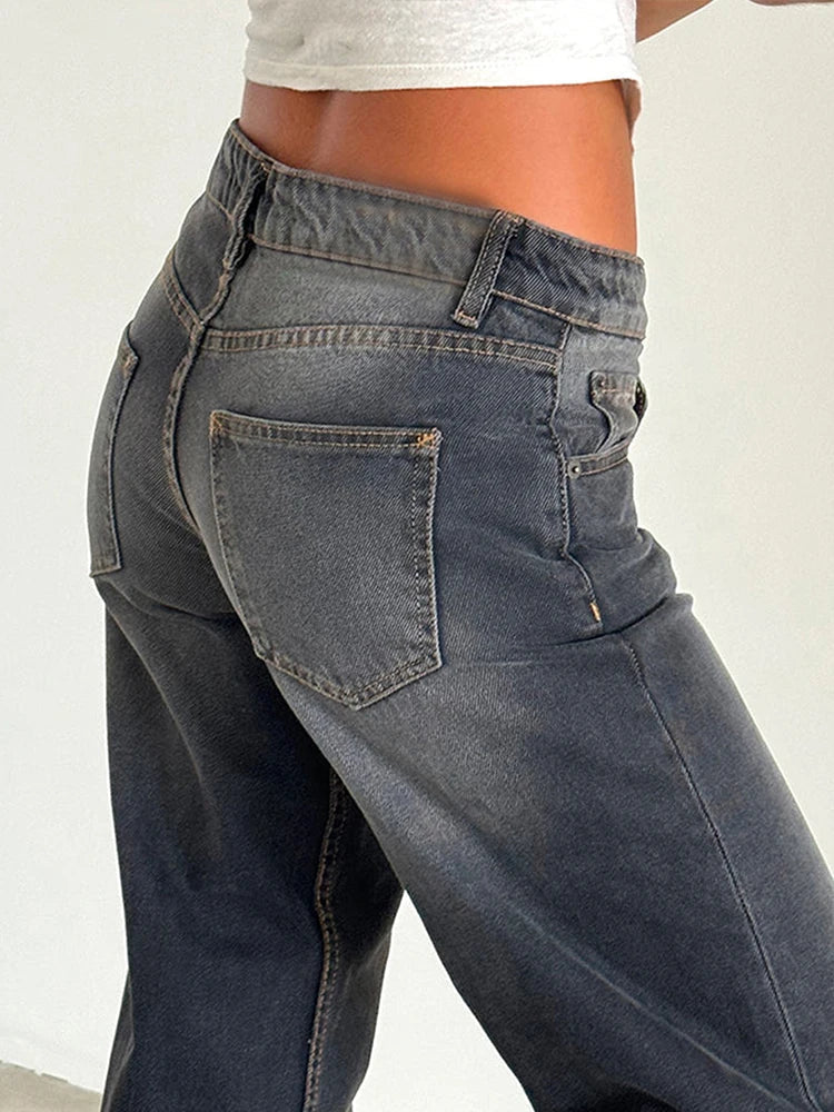 SYLVAINE™ – Vintage Avslappnade Baggy Jeans