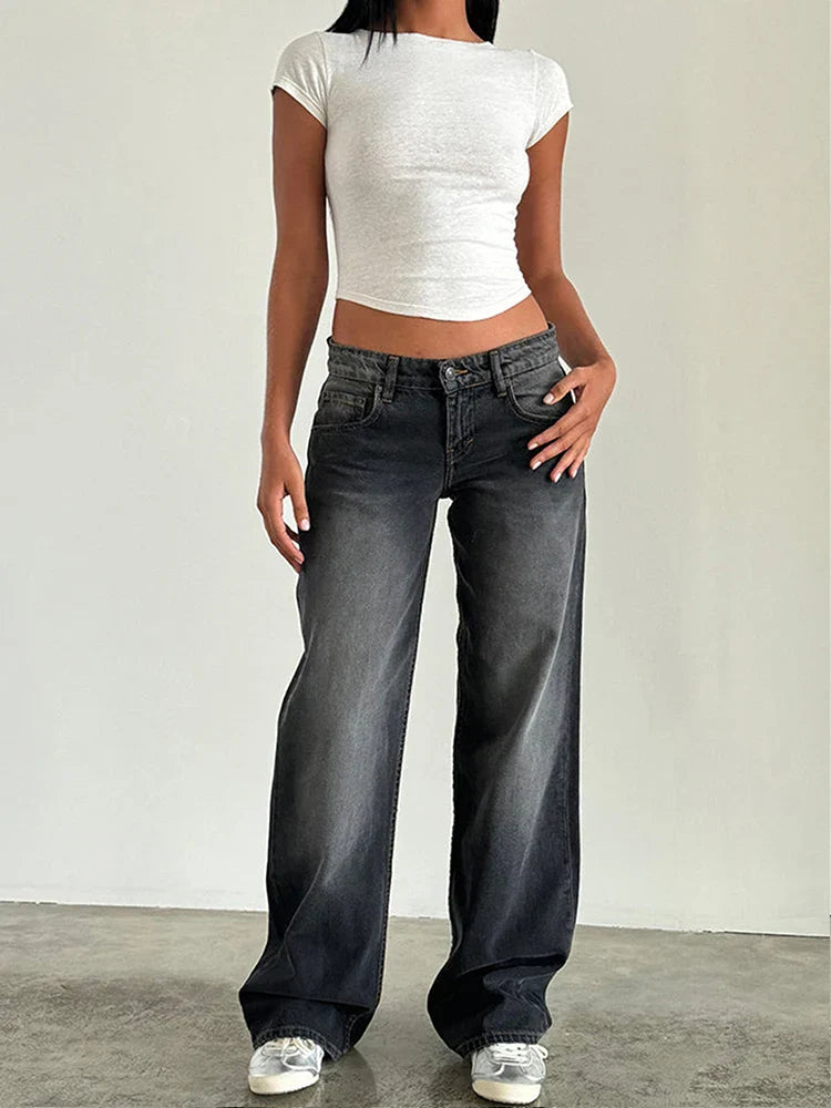 SYLVAINE™ – Vintage Avslappnade Baggy Jeans