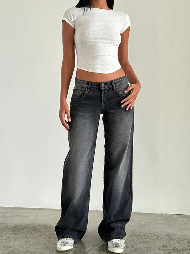 SYLVAINE™ – Vintage Avslappnade Baggy Jeans