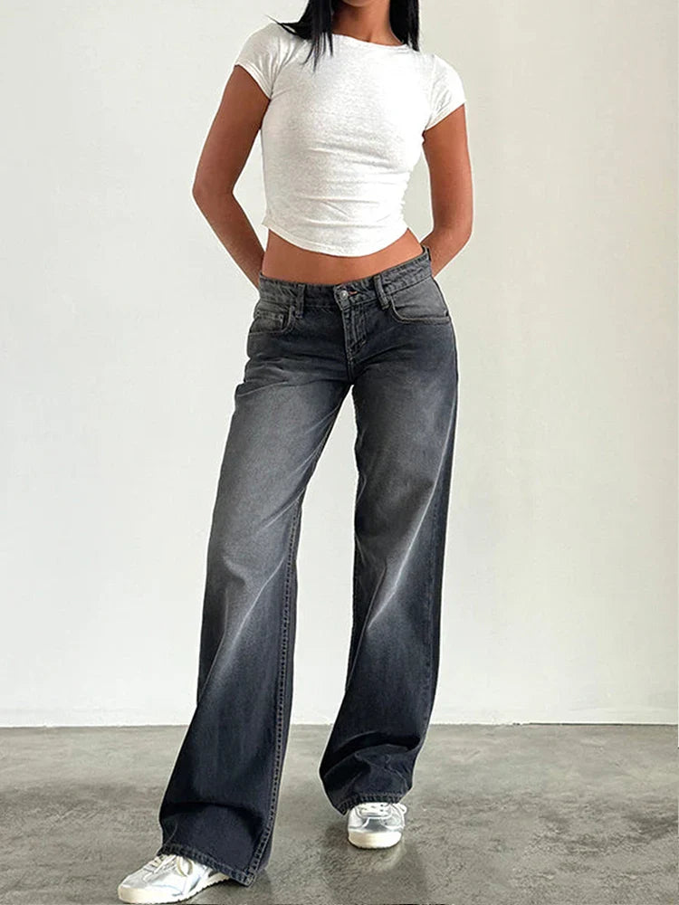 SYLVAINE™ – Vintage Avslappnade Baggy Jeans