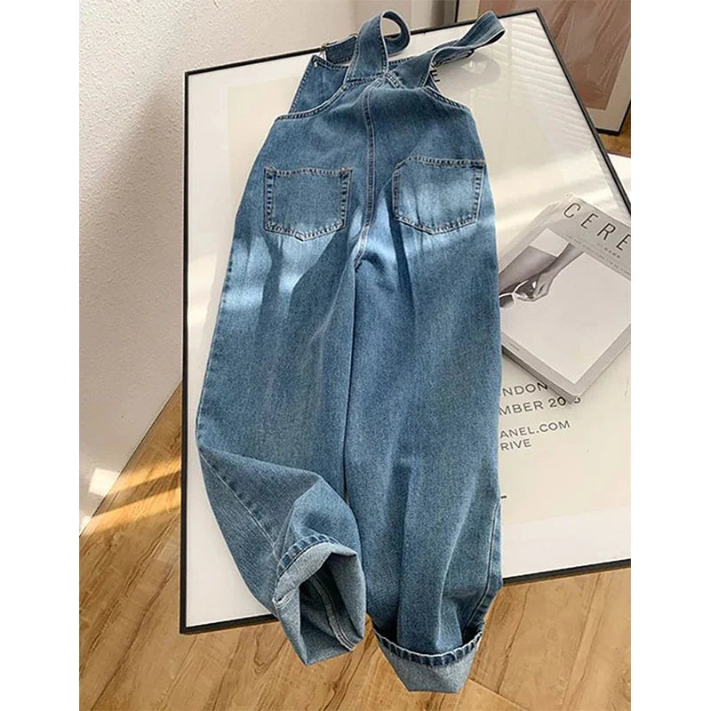 Harper | Raka Ben Denim Hängselbyxa