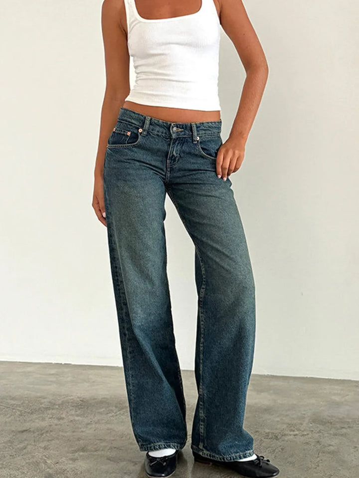 SYLVAINE™ – Vintage Avslappnade Baggy Jeans