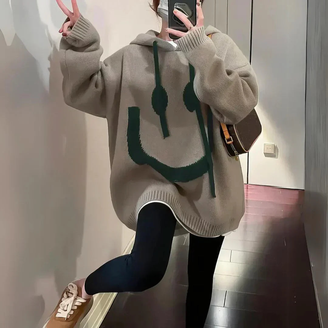 SMILEY™ | Mysig Översized Huvtröja