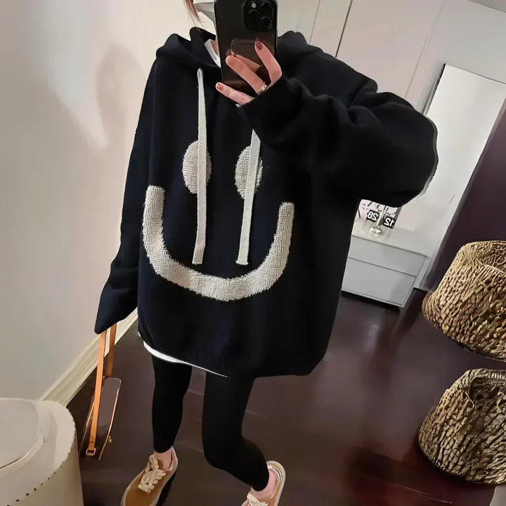SMILEY™ | Mysig Översized Huvtröja