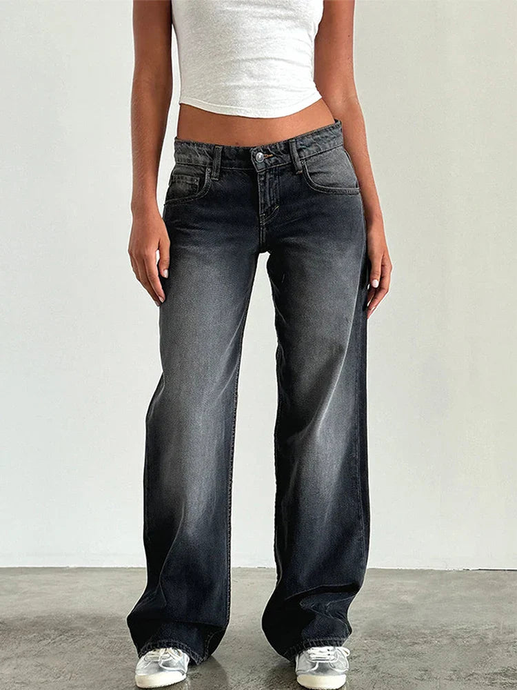 SYLVAINE™ – Vintage Avslappnade Baggy Jeans