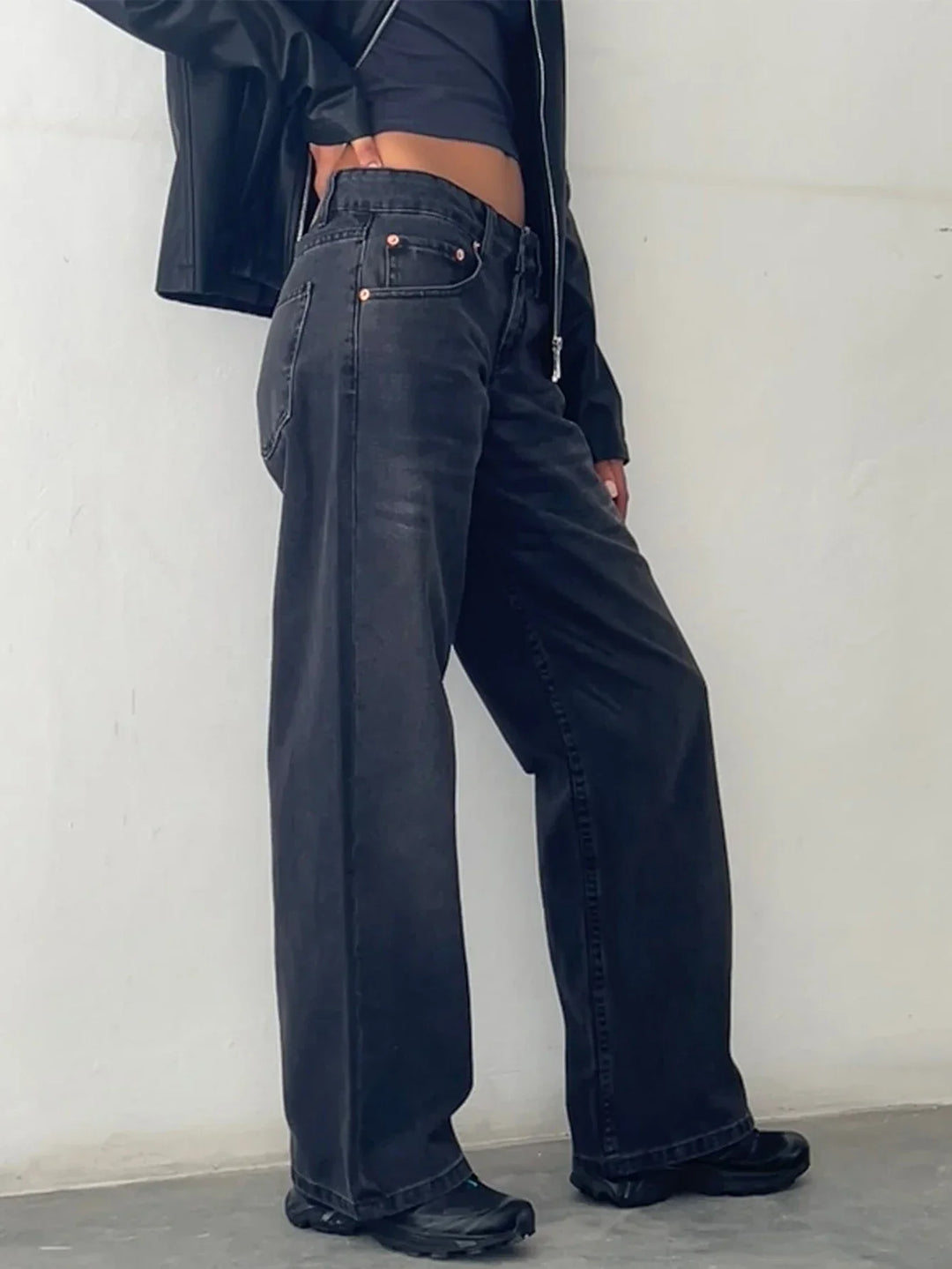 SYLVAINE™ – Vintage Avslappnade Baggy Jeans