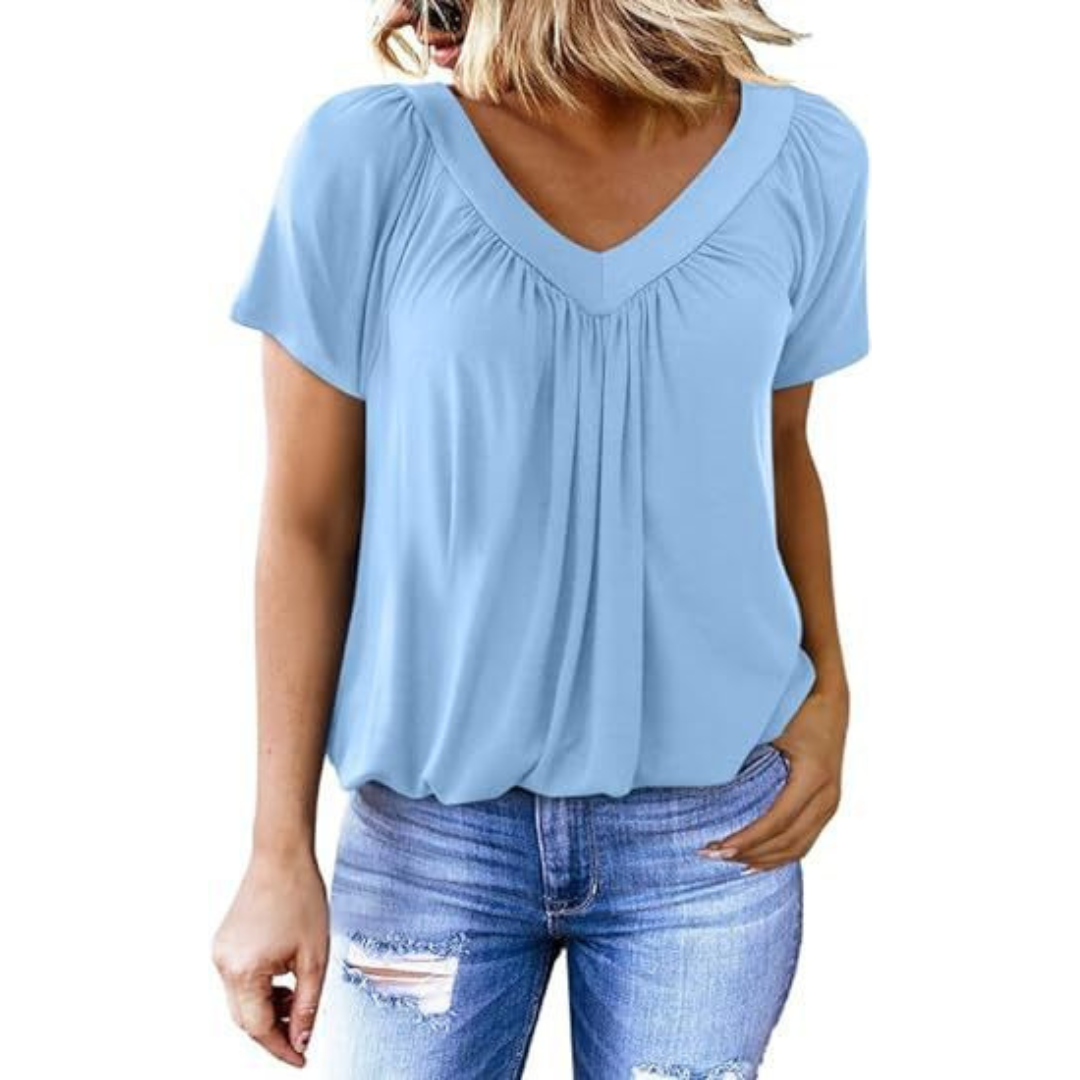 KATHLEEN™ - Avslappnad V-ringad Topp