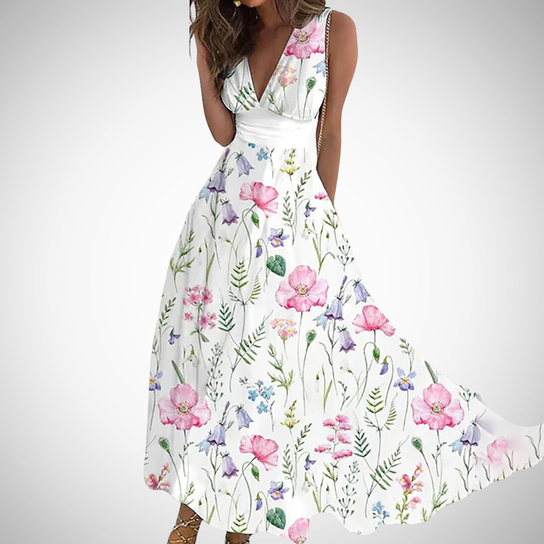 MIRIANNE™ - Tidlös Blommig Maxiklänning