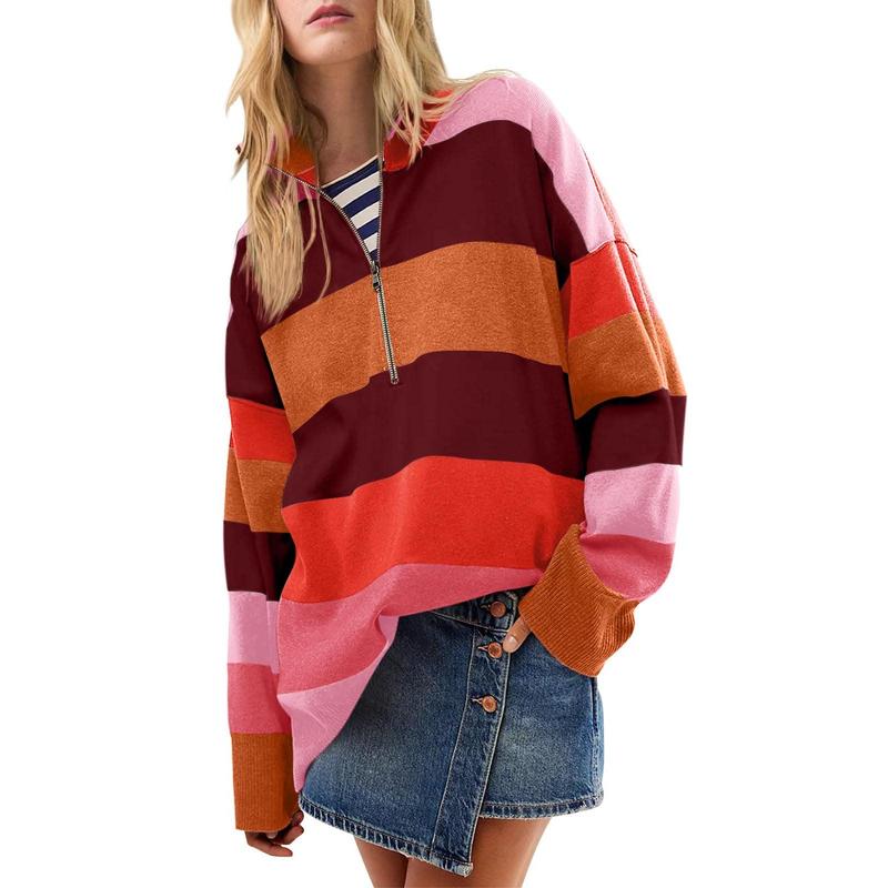 AUTUMN™ - Stilig Översized Polotröja med Halvblixtlås-detalj