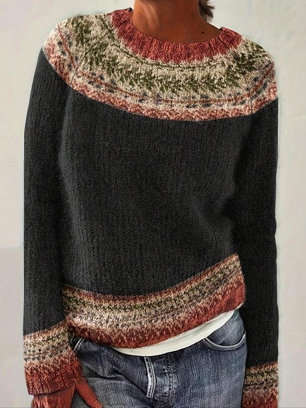 SKYLAR™ - Chic Etnisk Stickad Tröja