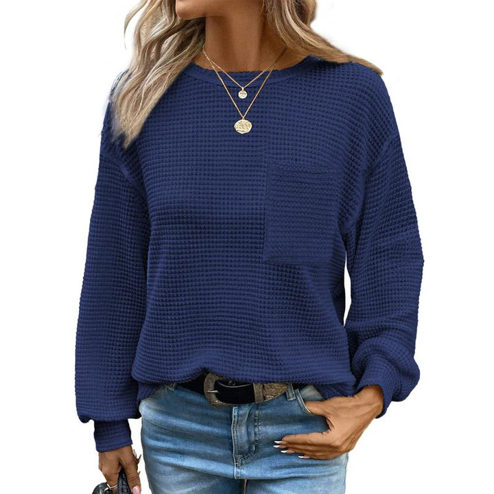 LIORA™ – Skön oversize blus med långa ärmar och rund hals