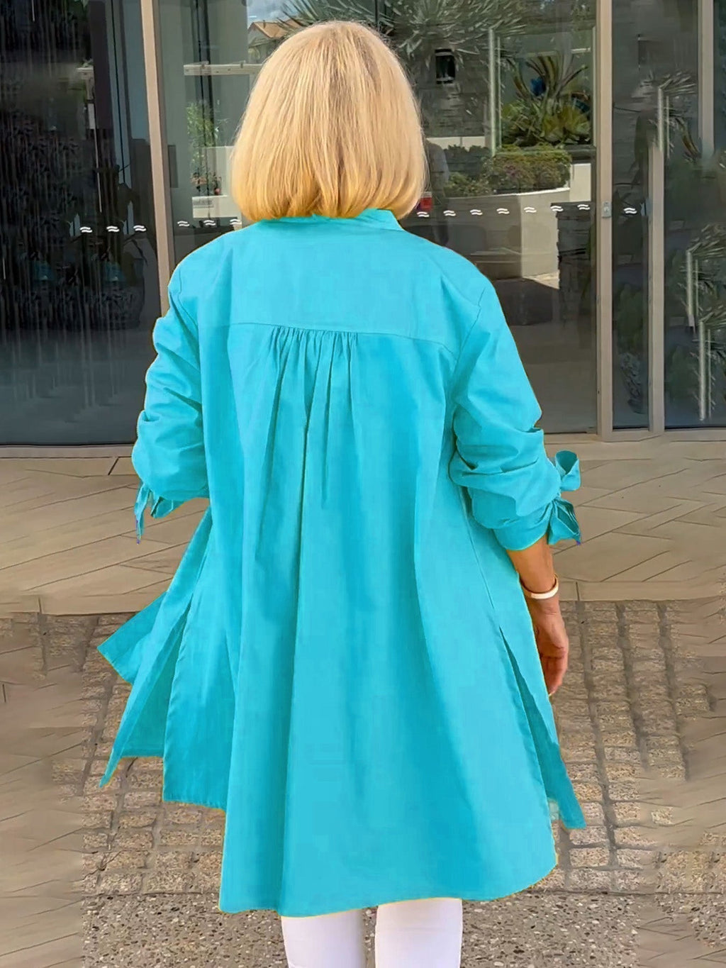 CÉLINA™ – Elegant lång skjortjacka