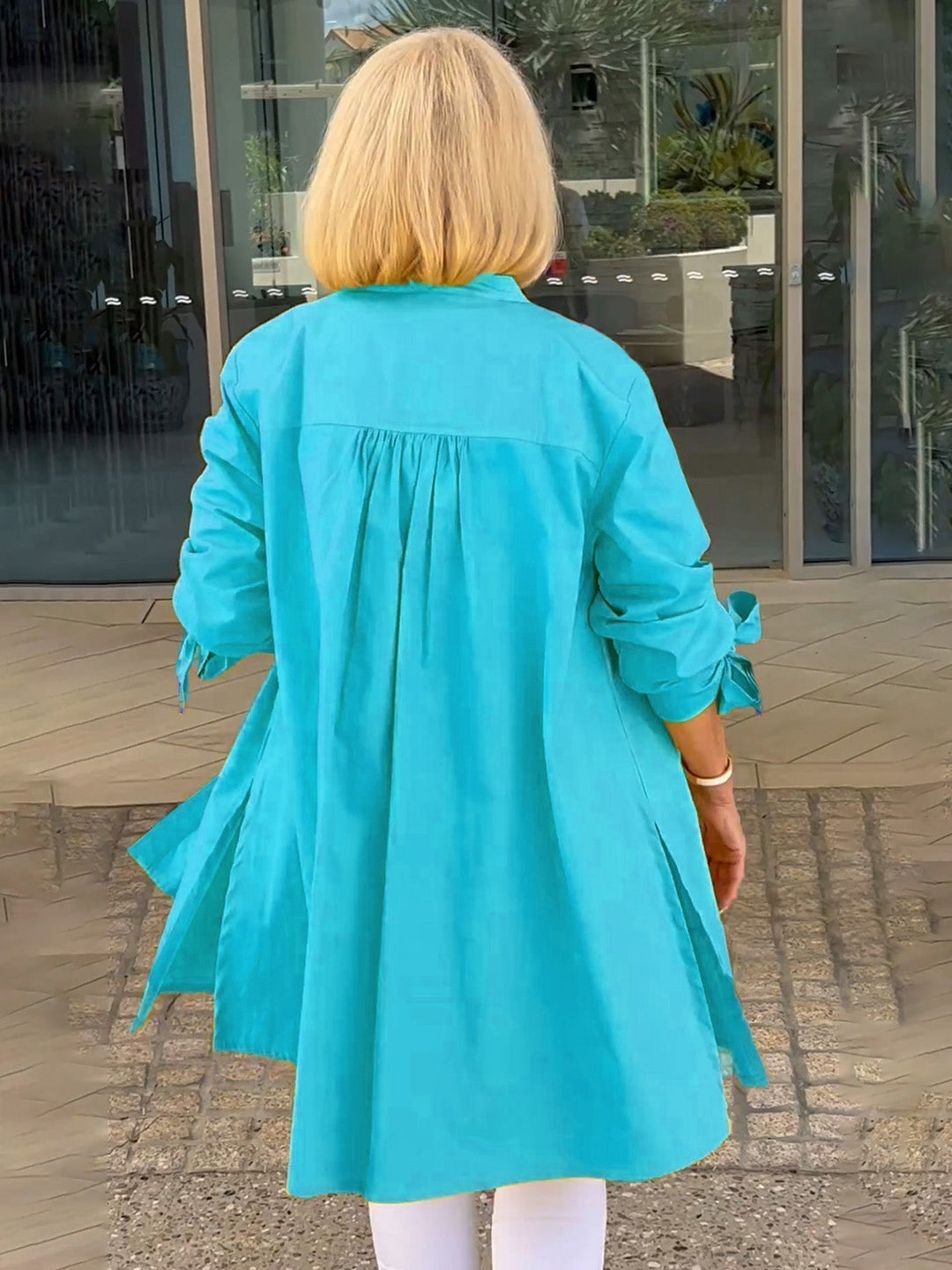 CÉLINA™ – Elegant lång skjortjacka