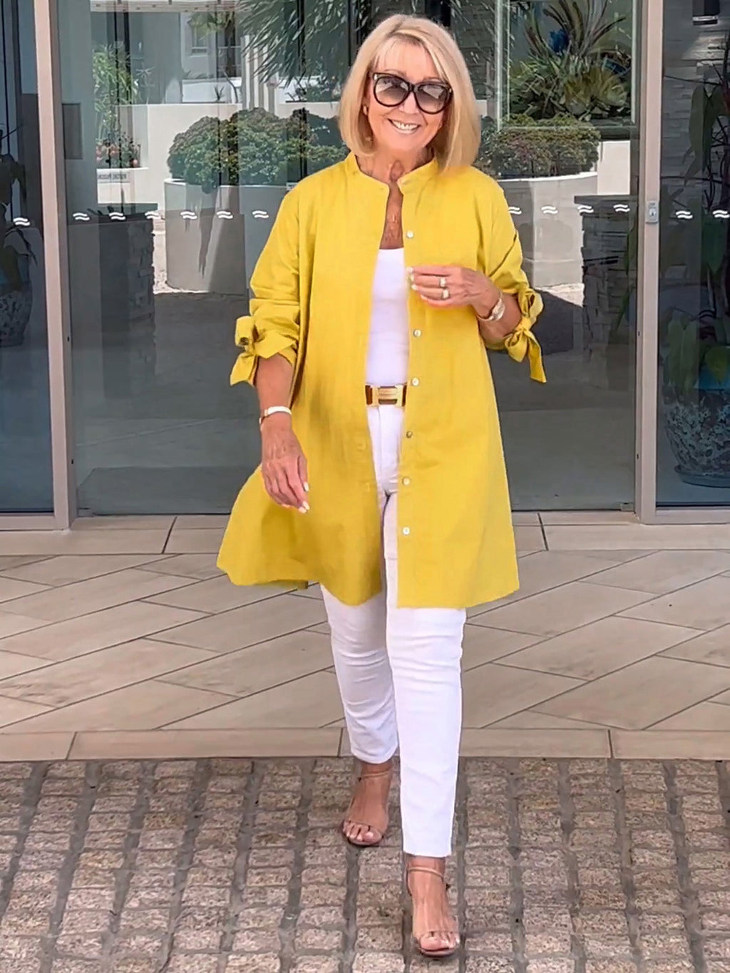 CÉLINA™ – Elegant lång skjortjacka