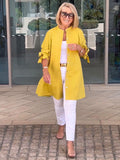 CÉLINA™ – Elegant lång skjortjacka
