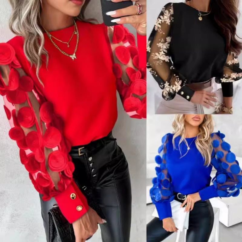 ELISE™ – Glamorös topp med meshärmar