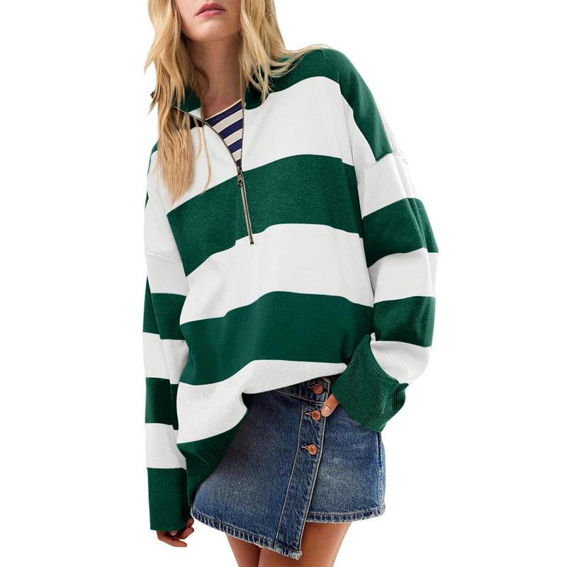 AUTUMN™ - Stilig Översized Polotröja med Halvblixtlås-detalj