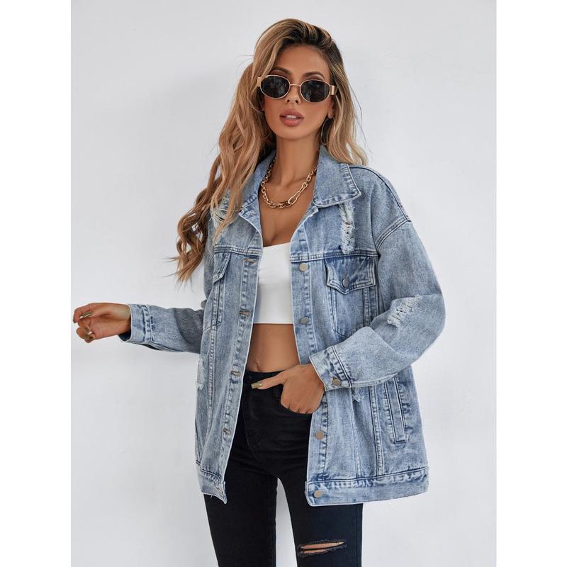 AMIYAH™ – Vardaglig jeansjacka med fransar och fickor för vardagsstil